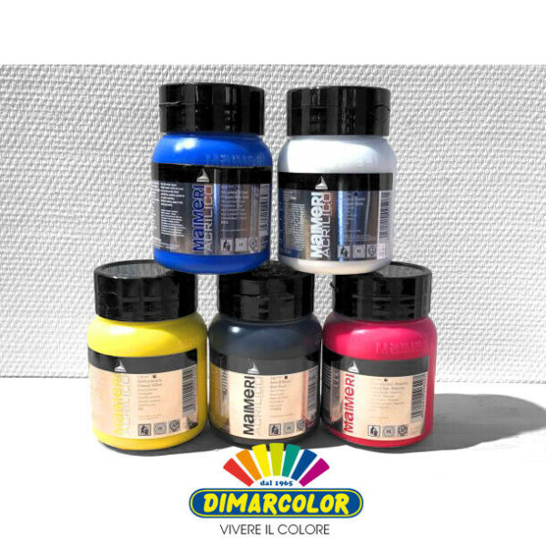 MAIMERI COLORE ACRILICO 500ml - SINGOLI O PACK DA 5 - TUTTI I COLORI ...